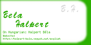 bela halpert business card